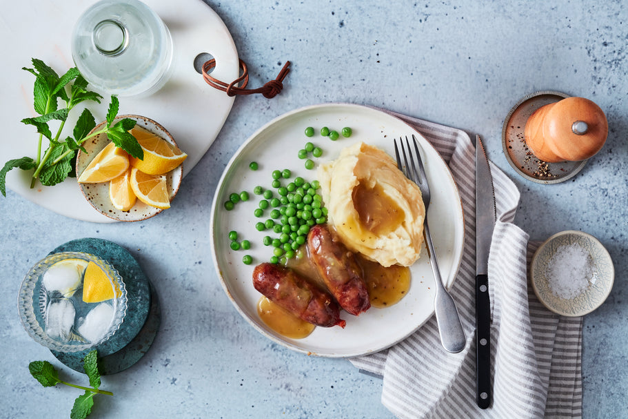 Banger and Mash with Minted Peas - Gluten Free - Large