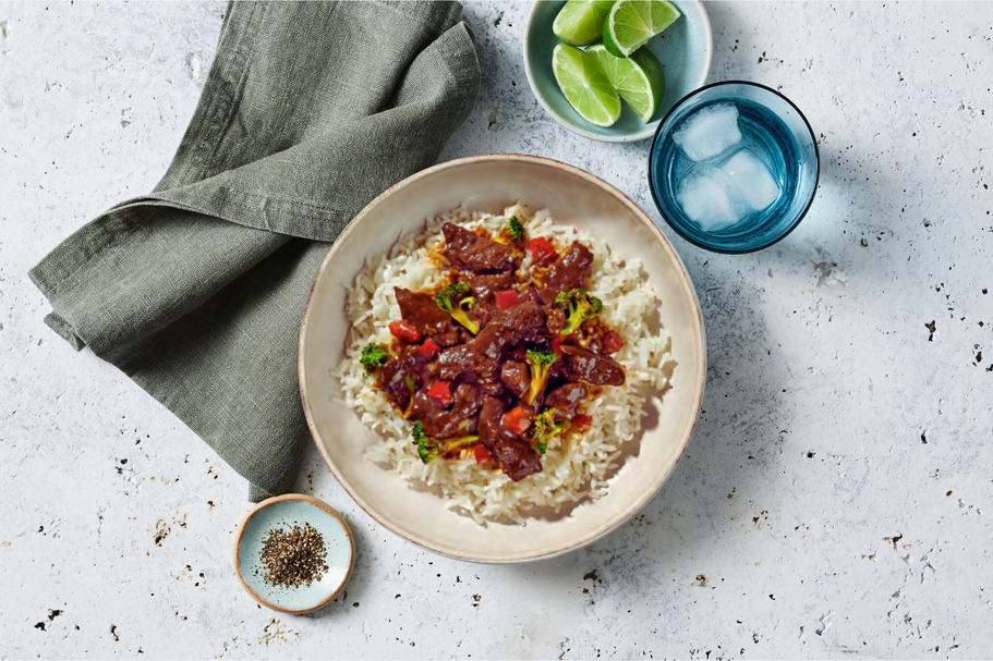 Marinated Korean Beef with Veg and Rice - Gluten Free - Large - OUT OF STOCK