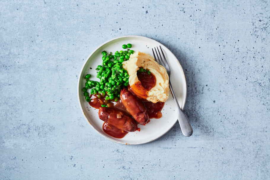 Banger and Mash with Smashed Minted Peas - Large - OUT OF STOCK