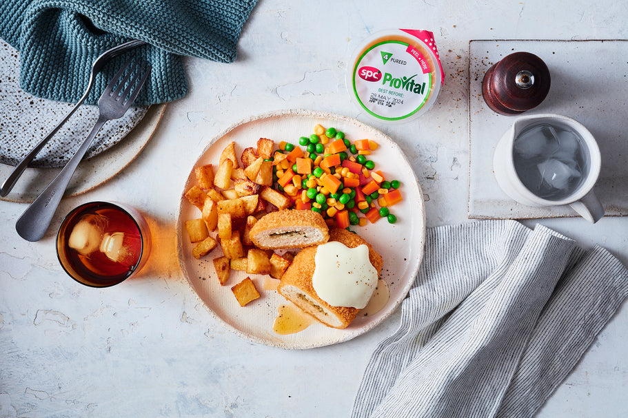 Chicken Kyiv Meal with 4 Veg and Cheesy Sauce - Large