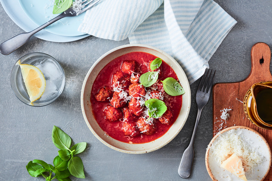 Hearty Meatball and Tomato Soup