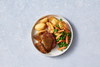 Lamb Schnitzel with Roast Potatoes, Veg and Gravy - Large