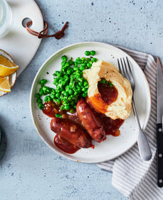 Banger and Mash with Smashed Minted Peas - Regular