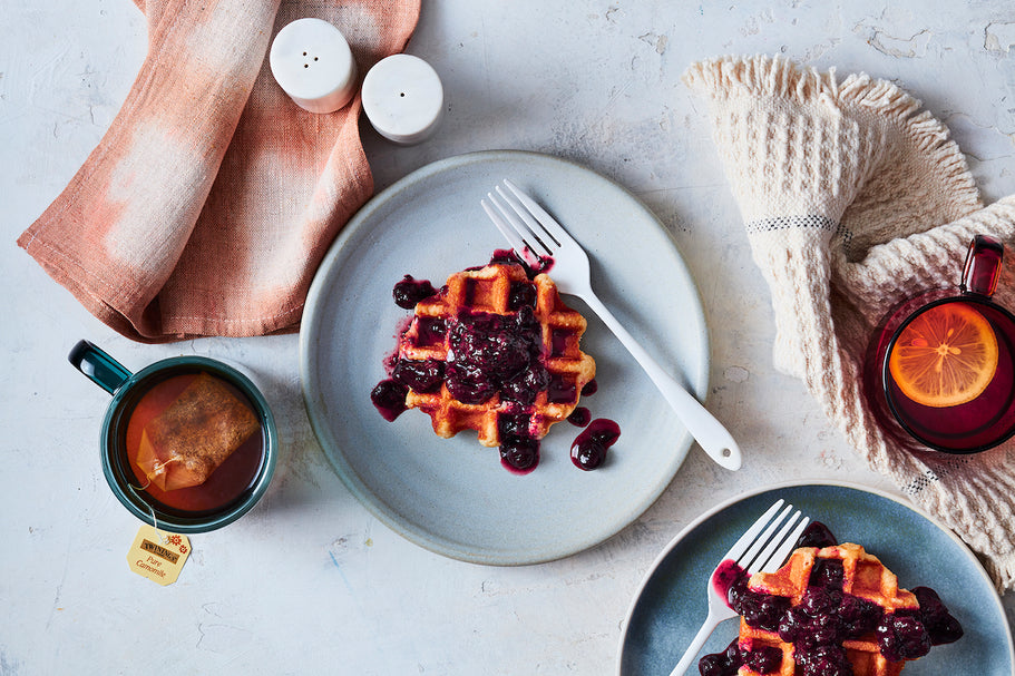 Belgian Waffle with Summer Berry Compote